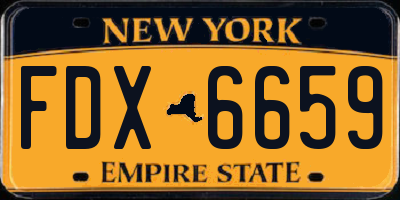NY license plate FDX6659
