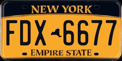 NY license plate FDX6677