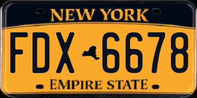 NY license plate FDX6678