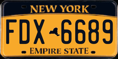 NY license plate FDX6689