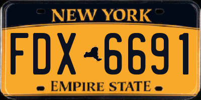 NY license plate FDX6691