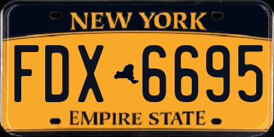 NY license plate FDX6695