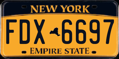 NY license plate FDX6697