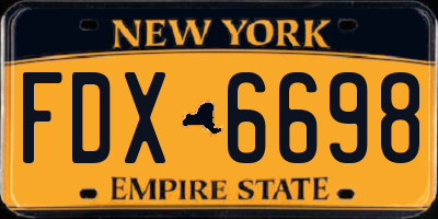 NY license plate FDX6698