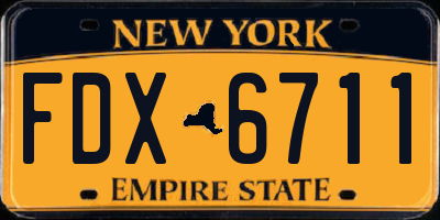 NY license plate FDX6711