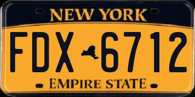 NY license plate FDX6712