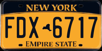 NY license plate FDX6717