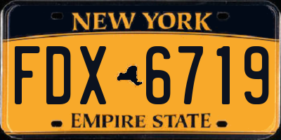 NY license plate FDX6719