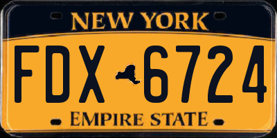NY license plate FDX6724