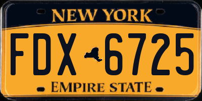 NY license plate FDX6725