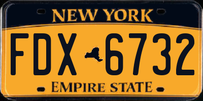 NY license plate FDX6732