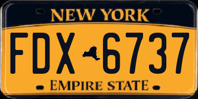 NY license plate FDX6737