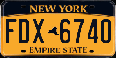 NY license plate FDX6740