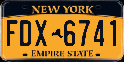 NY license plate FDX6741
