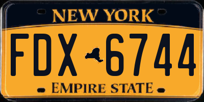 NY license plate FDX6744