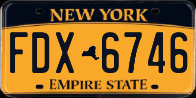 NY license plate FDX6746