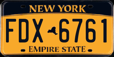 NY license plate FDX6761