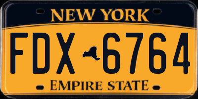 NY license plate FDX6764
