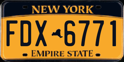 NY license plate FDX6771