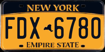 NY license plate FDX6780