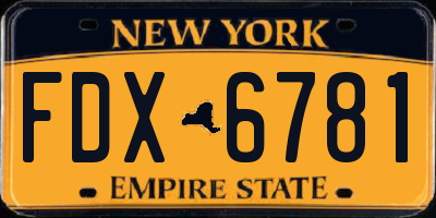 NY license plate FDX6781