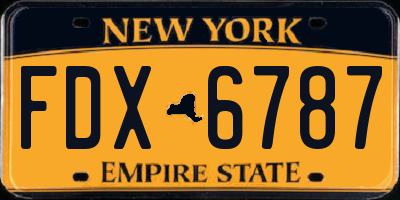 NY license plate FDX6787