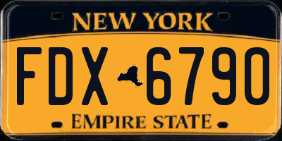 NY license plate FDX6790