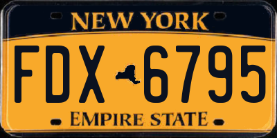 NY license plate FDX6795
