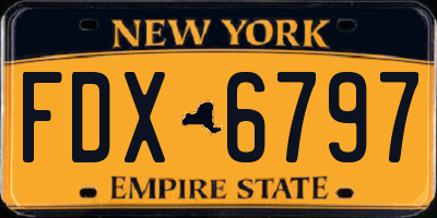 NY license plate FDX6797