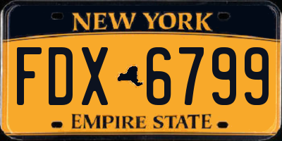 NY license plate FDX6799