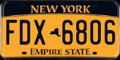 NY license plate FDX6806