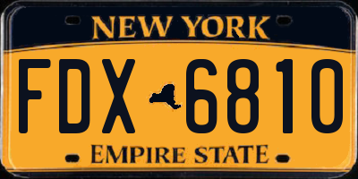 NY license plate FDX6810