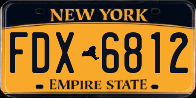 NY license plate FDX6812