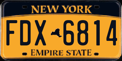 NY license plate FDX6814