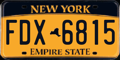 NY license plate FDX6815