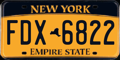 NY license plate FDX6822