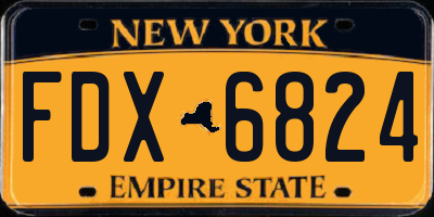 NY license plate FDX6824