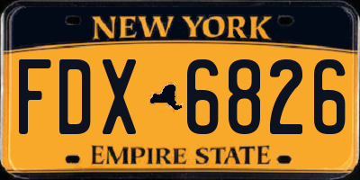 NY license plate FDX6826