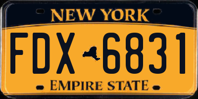 NY license plate FDX6831