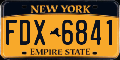 NY license plate FDX6841