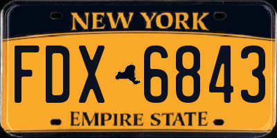 NY license plate FDX6843