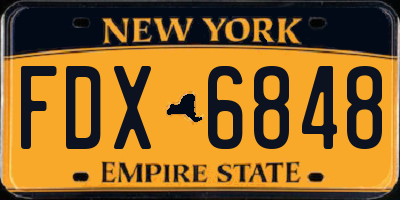 NY license plate FDX6848