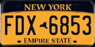 NY license plate FDX6853