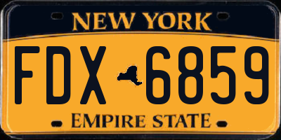 NY license plate FDX6859