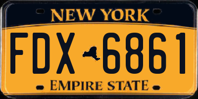 NY license plate FDX6861