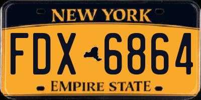 NY license plate FDX6864