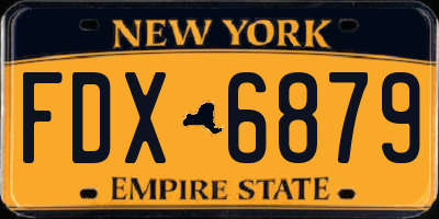 NY license plate FDX6879