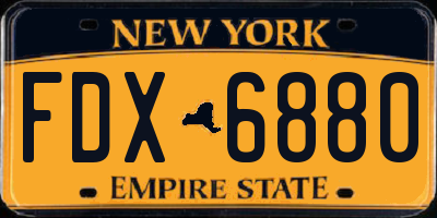NY license plate FDX6880