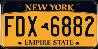 NY license plate FDX6882