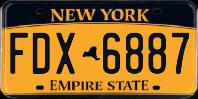 NY license plate FDX6887